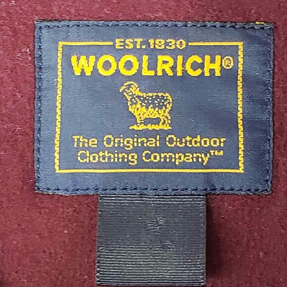 Woolrich Shirt Chamois Mens Size Medium M Long Sleeve Button Down Red Burgundy - Picture 6 of 9